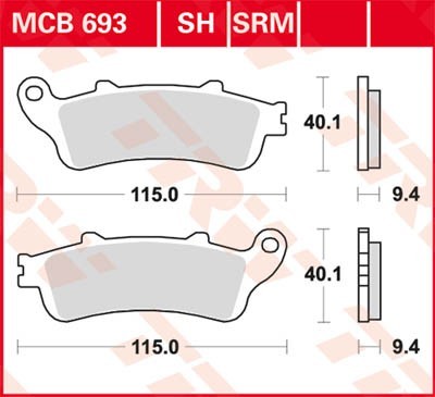 Bremseklosser TRW MCB693SRM