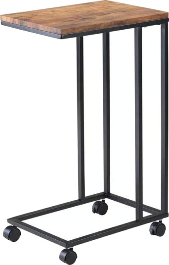 Svart sidebord med hjul – justerbar høyde Svart sidebord med hjul – justerbar høyde