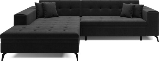 Hjørnesofa Eltap Solange 292x196x84 cm Monolith 97 Mørk Grå Venstre