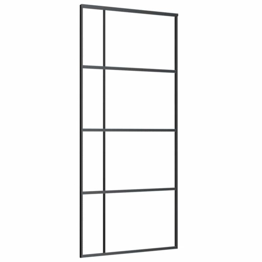 vidaXL Skyvedør med monteringssett svart 90x205 cm ESG-glass vidaXL Skyvedør med monteringssett svart 90x205 cm ESG-glass