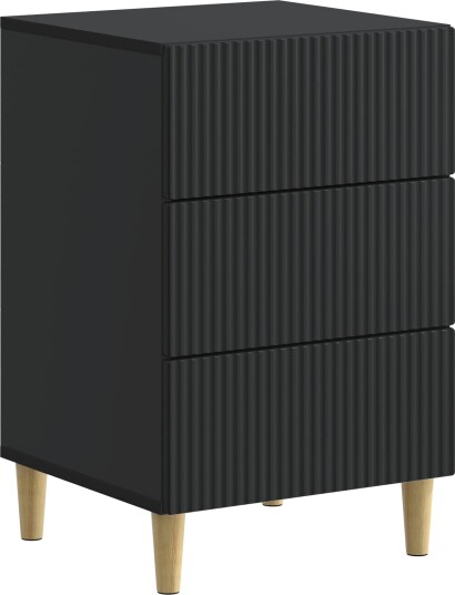  Nattbordskap med skuff Svart 43 x 41 x 66,5 cm Konstruert tre