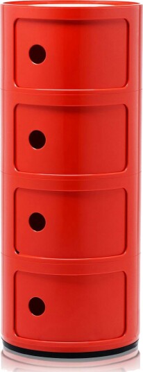 Kartell Componibili Classic Oppbevaring Blank finish med 4 Rom Rød Kartell Componibili Classic Oppbevaring Blank finish med 4 Rom Rød
