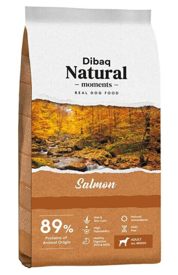 Dibaq Natural Moments Hundefôr med Laks 3 kg - Tørrfôr for Alle Aldersgrupper