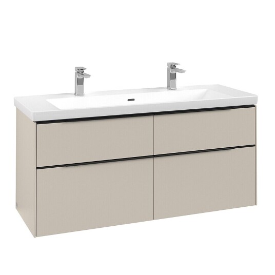 Villeroy & Boch  Subway 3.0 Servantskap m/4 skuffer 1272x576x478 mm Lys Grå Matt
