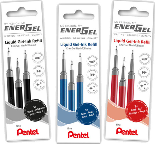 Pentel Refill Energel 3-pakning 0.5 Blå