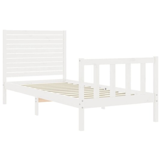 vidaXL Sengeramme med hodegavl hvit 90x200 cm heltre 8720845983628