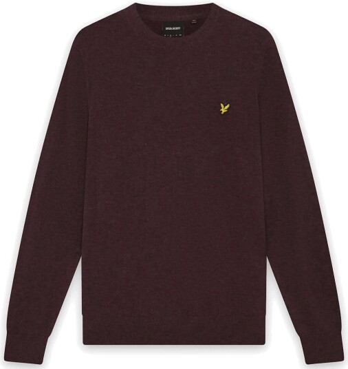 Lyle & Scott Lambswool Blend Crew Neck Jumper BEETROOT MARL XL
