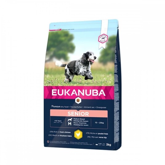 Eukanuba Senior Medium Breed Tørrfôr 3 kg - Hundefôr for Hunder over 10 år