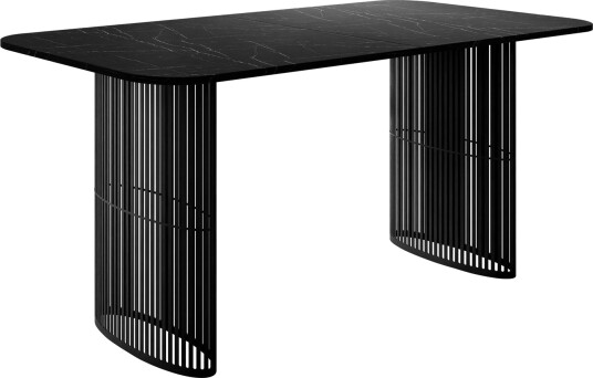 Mirion Spisebord uttrekkbart 160-236 cm - Svart marmor