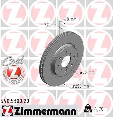 Bremseskive ZIMMERMANN 540.5300.20