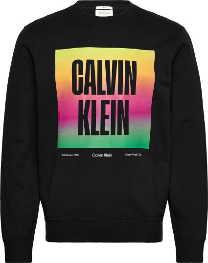 Calvin Klein Jeans Ls 350Tery Calvn Prde Cn Swtshrt   Black   XS