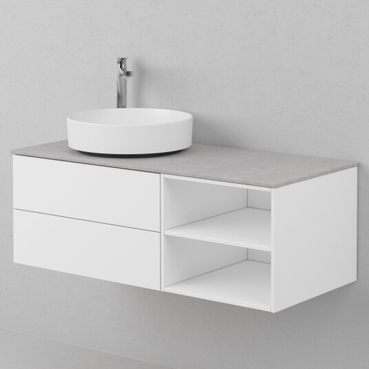 INR Iconic Nordic Rooms AIR Solid Servantskap med 2 Skuffer og Åpen Oppbevaring H:35xd:45cm Premium White / 100cm Venstre