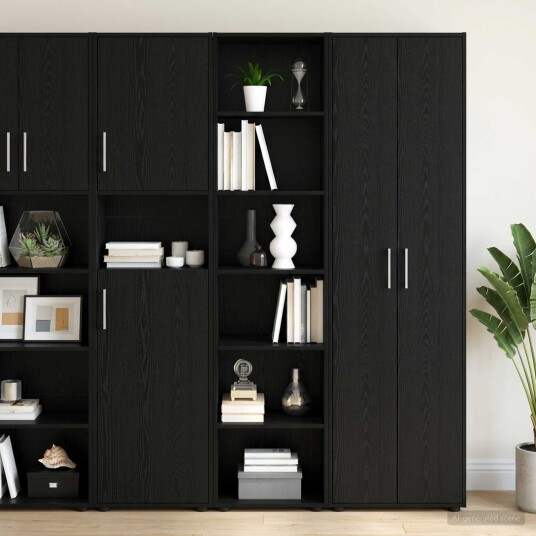vidaXL Serviesskap Svart eik 45 x 41 x 185 cm Konstruert tre