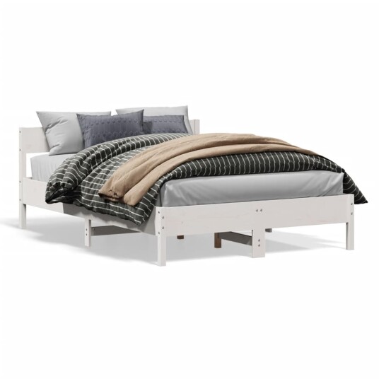 Sengeramme med hodegavl hvit 120x200 cm heltre furu 8721012429062 Sengeramme med hodegavl hvit 120x200 cm heltre furu 8721012429062