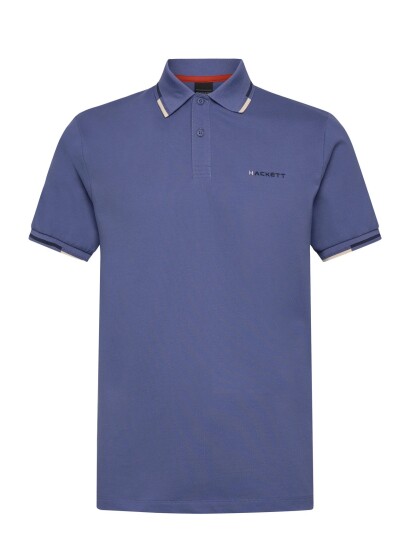 Hackett London Hs Coast Tipped Polo Blue M