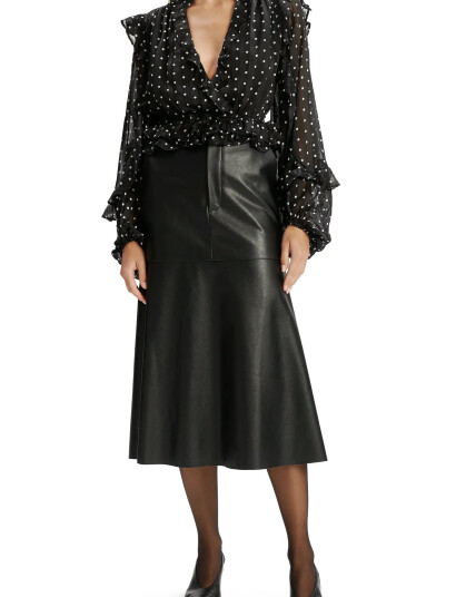 Bardot Kindra Vegan Leather Skirt - Black - 34