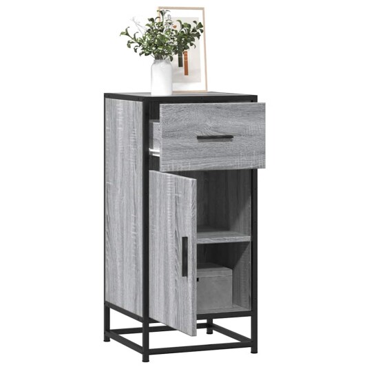 Skjenk grå sonoma 35,5x35x76 cm konstruert tre og metall 8721102840210