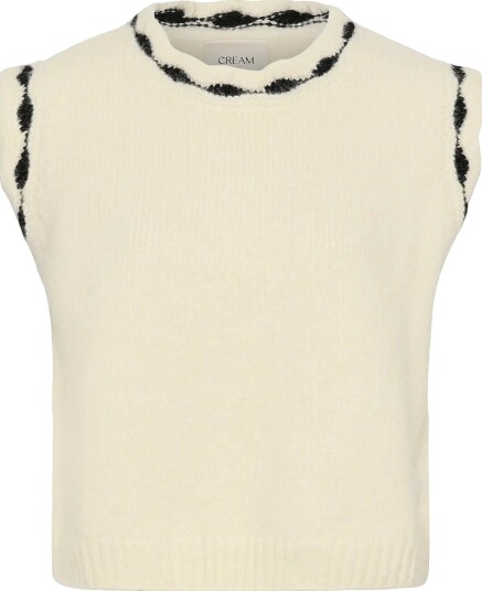 Cream Crrosy Knit Slipover   WHISPER WHITE   XL/XXL
