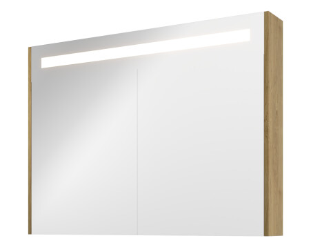 Sanibell Proline speilskab m/LED-belysning, 100x74cm, ideal eik paneler Sanibell Proline speilskab m/LED-belysning, 100x74cm, ideal eik paneler