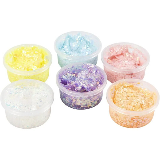 Creativ Company Glitter Clay 6 x 20 ml Pastellfarger