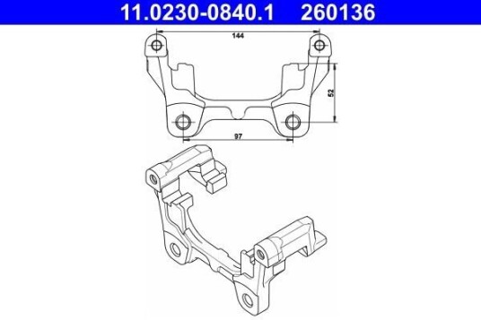 Ate Holder bremsecaliper ATE 11.0230 0840.1 Ate Holder bremsecaliper ATE 11.0230 0840.1