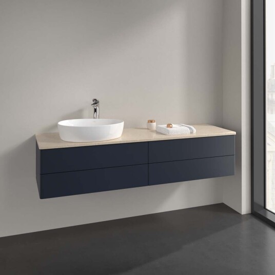 Villeroy & Boch Antao Servantskap med 4 skuffer 160x50x36 cm u/lys Blå Matt/Crème