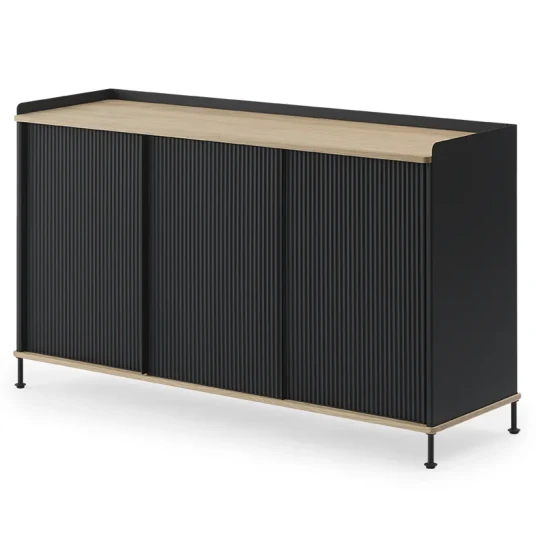 Muuto Enfold skjenk 148 x 45 cm oiled oak Anthracite Black Muuto Enfold skjenk 148 x 45 cm oiled oak Anthracite Black