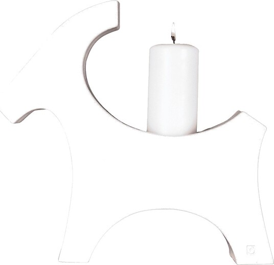 Rotor design Ceramic Goat lysestake for bloklys Hvit