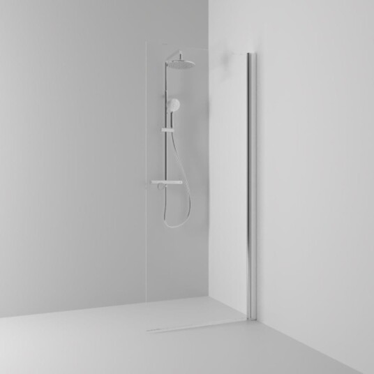 Svedbergs Skoga Dusjvegg Rett 77 cm, Alu Blank/Klarglass