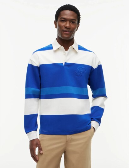 Tommy Hilfiger Relaxed Stripe Rugby Blue XS