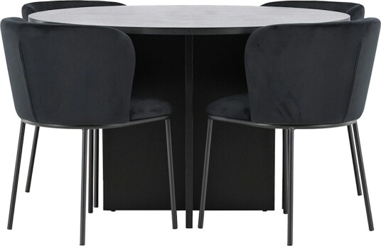 Spisegruppe Venture Home Strada Ø120 cm med 4st Edina Spisestoler