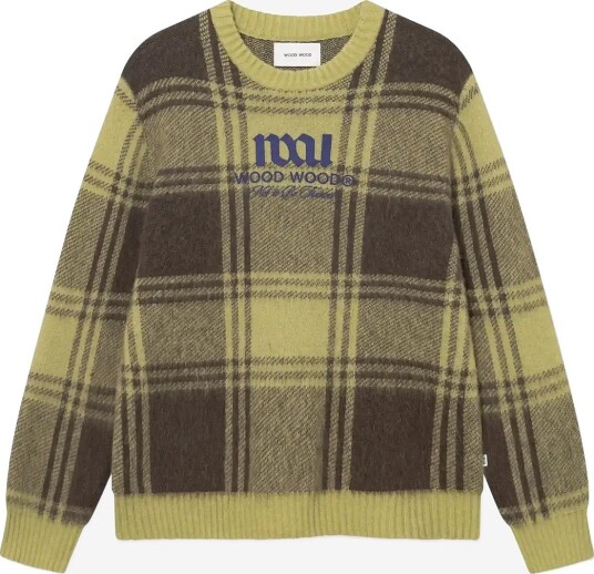 WOOD WOOD Wwvig Crew Neck 25192   DELICIOSO CHECK   XS