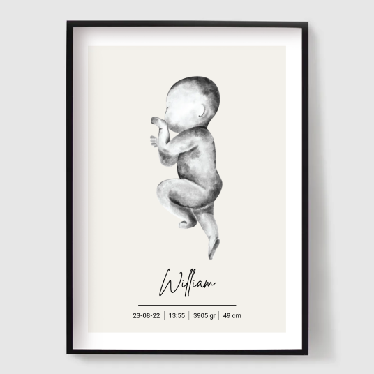 Personlig fødselplakat Minimalistisk design