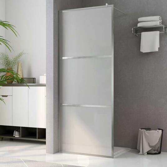 Dusjvegg med helt frostet ESG glass 140x195 cm