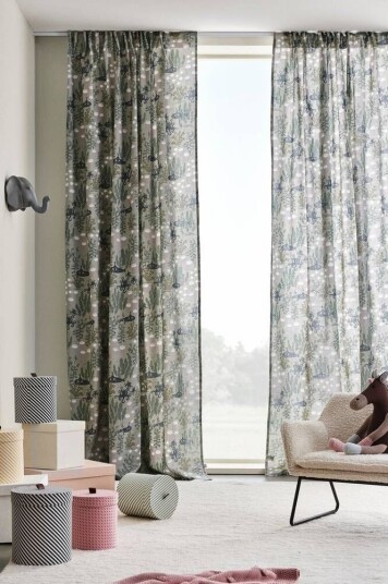 Jotex WATERS gardin med multifunksjonsbånd 2-pk Blå 1673715-03-220 1673715-03-250