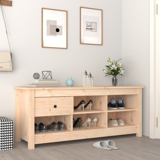 vidaXL Skoskap 110x38x45,5 cm heltre furu vidaXL Skoskap 110x38x45,5 cm heltre furu