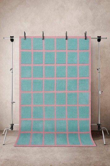 Jotex RAVELLO luggteppe 170x240 cm Turkis/rosa 1698358-01-314 1698359-01-41