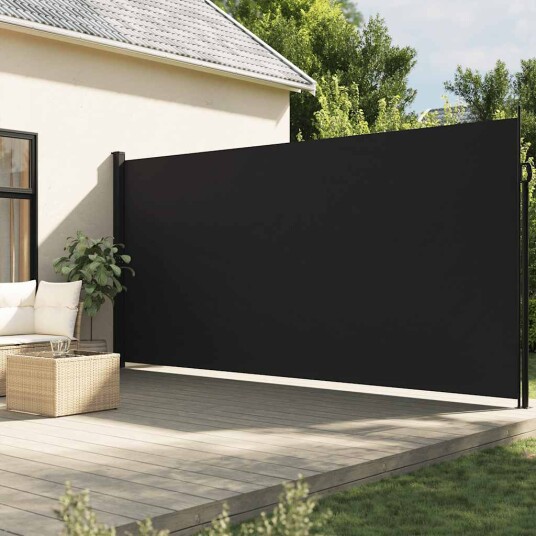 Uttrekkbar sidemarkise 200x600 cm svart 4004549