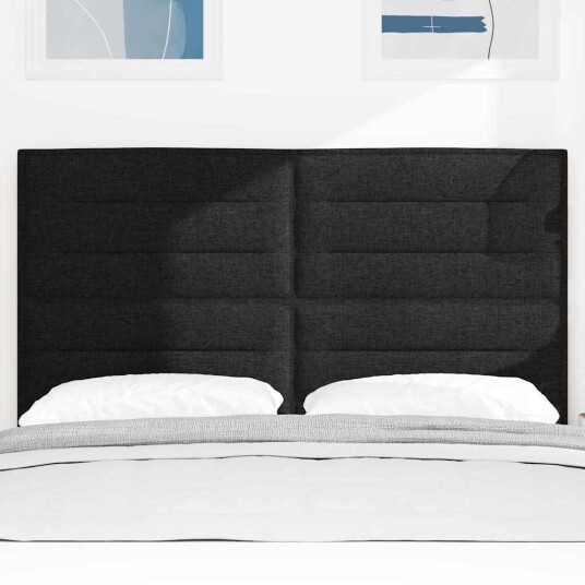 Sengegavl Linje Design Svart 160 cm Stoff