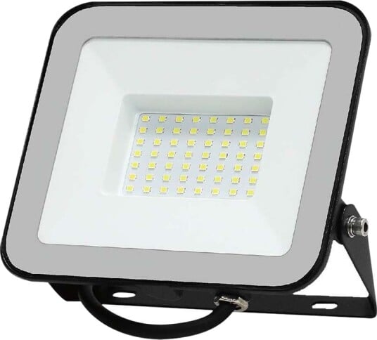 V Tac 50W LED lyskaster med Samsung Chip   100lm/W IP65 grå kropp 6500K utendørs   Kulør : Kald