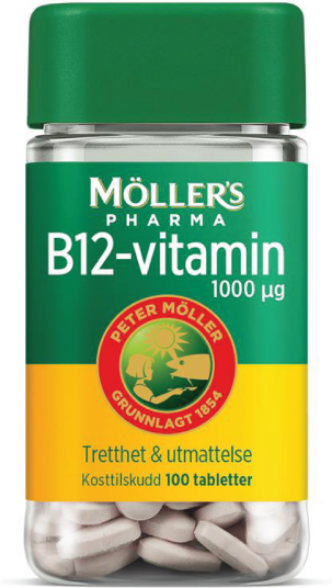 Möller's Pharma 1000 µg B12 vitamin tabletter 100 stk. Möller's Pharma 1000 µg B12 vitamin tabletter 100 stk.