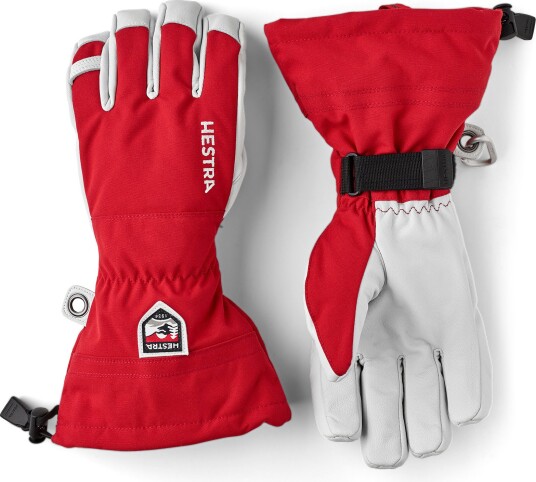Hestra Army Leather Heli Ski 5 finger Red 5