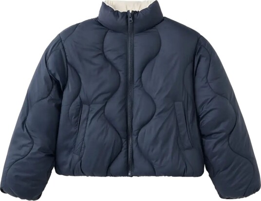 Mango Quilted Jacket Navy 9
