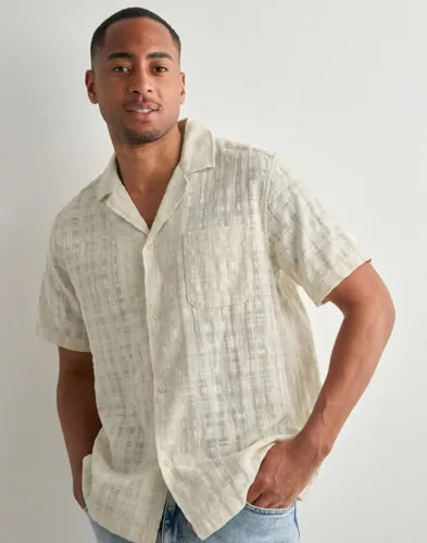Les Deux Lesley Slub SS Shirt 2.0 Rutete skjorter Hvit
