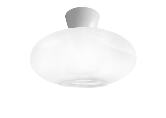 Nordesign Cup 105 taklampe med glasskuppel 28 cm - Hvit/Opal hvit