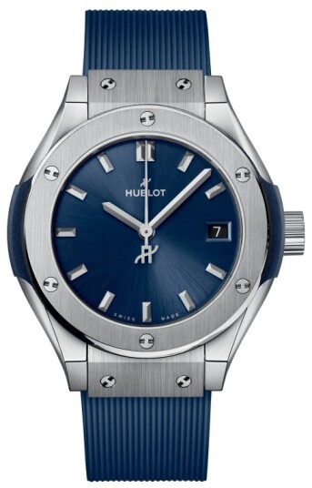 Hublot Dameklokke 591.NX.7170.RX Classic Fusion Blå/Gummi Ø29 mm