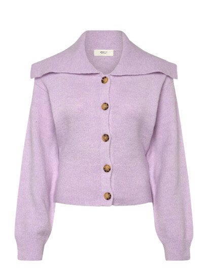 Gina Tricot Ribbed Waist Knitted Cardigan - Purple - L Gina Tricot Ribbed Waist Knitted Cardigan - Purple - L