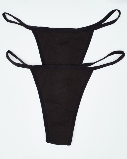 Bumpro 2-pack Cotton G-String Black XL