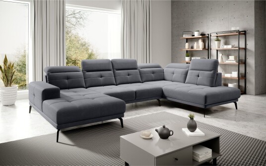 Devender Sofa m. Divan og Sjeselong Grå
