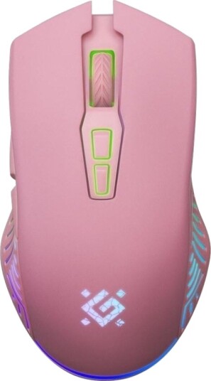 Defender Pandora Gm 502 Trådløs Optisk Mus 3200 Dpi Rosa Rgb Oppladbar 7 Knapper Gaming Clickless Stille